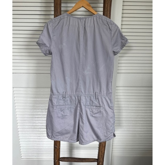 Armani Exchange Women's Gray Button Front Short Sleeve Romper Jumpsuit Size 10 - Picture 2 of 4